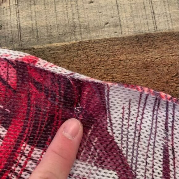 Luisa Ricci Italy Dolman Peacock feather print white pink top women’s large - Picture 4 of 7